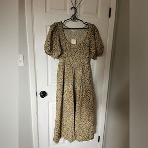 Doen Abrielle Dress Liberty London Sunshine Poppy Bell Floral Dress XS Worn 2x